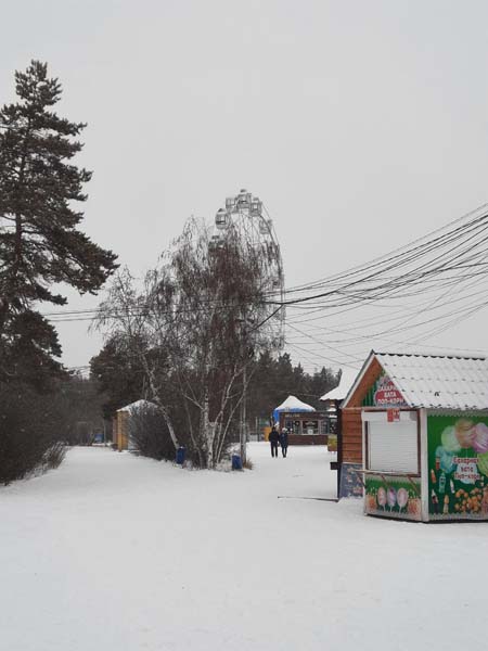Комсомольская площадь, рыбные ряды Крестьянского рынка, городской парк Якутска зимним снежным утром...
